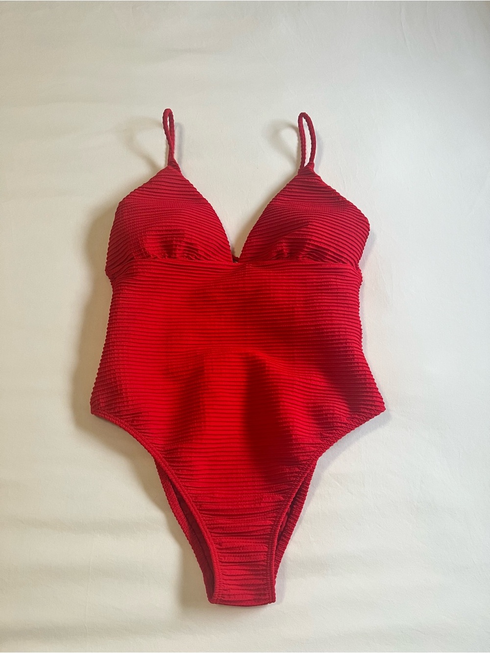 VIX Paula Hermanny Textured Ribbed One Piece Swimsuit L Like Nee